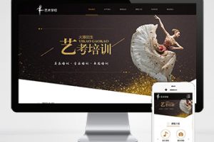 (自适应手机端)响应式艺考培训学校类网站pbootcms模板 html5艺术培训机构网站源码下载