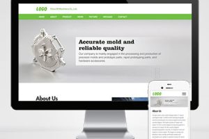 (自适应手机端)绿色五金零件英文pbootcms外贸网站模板 精密模具零件加工类网站源码下载