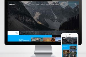 (自适应手机端)pbootcms响应式旅游公司网站模板 蓝色宽屏旅行社网站源码下载