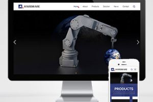 (自适应手机端)响应式pbootcms英文外贸网站模板 五金机械设备外贸网站源码下载