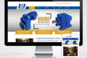 (自适应手机端)减速机械英文外贸公司通用pbootcms网站模板 蓝色外贸企业网站源码下载