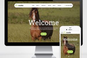 (自适应手机端)养马场畜牧业英文网站pbootcms模板 马匹饲养养殖场网站模板下载