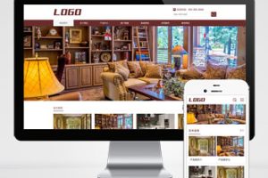 (自适应移动端)棕色家具装修pbootcms网站模板 响应式家具建材类网站源码下载