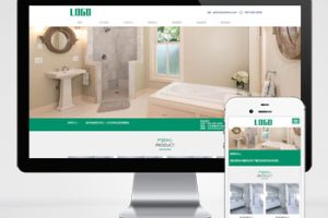 (自适应手机端)淋浴卫浴产品类网站pbootcms模板 家居卫浴设计网站源码下载